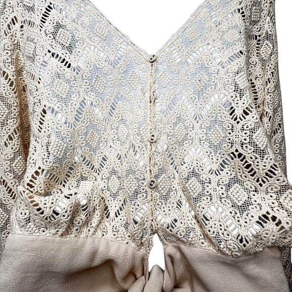 byTiMo The Crochet Top in Vintage SM Sheer Bow Trim Feminine Romantic NEW $388 - Picture 4 of 16